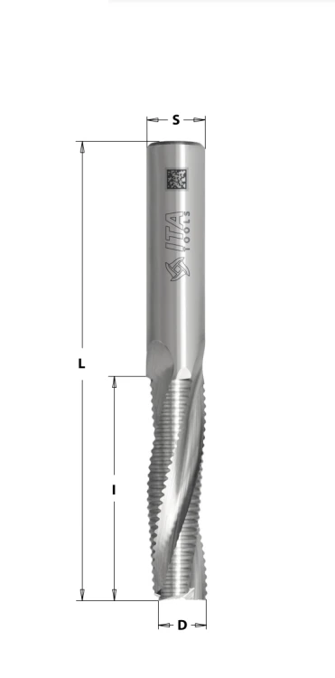 ITA TOOLS frez spiralny zgrubny do drewna / płyty / PCV Z3 D8 I18 L60 S8 mm / pozytyw