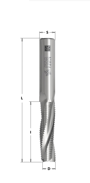 ITA TOOLS frez spiralny zgrubny do drewna / płyty / PCV Z3 D6 I32 L70 S6 mm / pozytyw