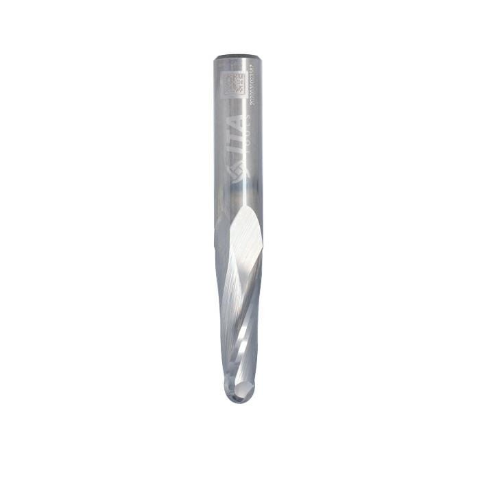 ITA TOOLS frez spiralny z kulistym czołem do drewna / płyty / PCV R6 D12 I35 L80 S12 mm