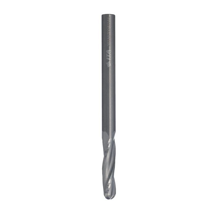 ITA TOOLS frez spiralny z kulistym czołem do drewna / płyty / PCV R3 D6 I25 L80 S6 mm