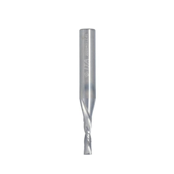 ITA TOOLS frez spiralny wykańczający do drewna / płyty / PCV Z2 D4 I15 L60 S8 mm / negatyw