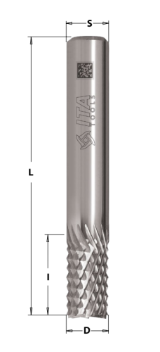 ITA TOOLS frez pilnikowy zgrubny rozetka D8 I35 S8 mm / włókno szklane-węglowe / textolite / graphite