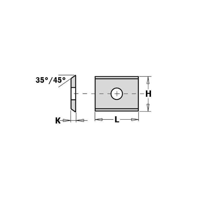 Noże wymienne HM 17,2x12x1,5 mm / 2-stronne HC05 / 10 szt. / 1 otwór