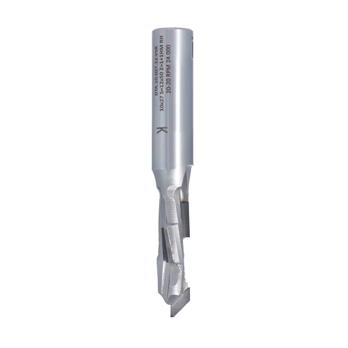 ITA TOOLS frez diamentowy przelotowy ECO Z1+1 D10 I27 L80 S12 mm / 3 spirale / korpus STAL
