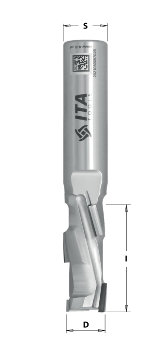 ITA TOOLS frez diamentowy z łożyskiem Z1+1 D12,7 I27 L80 S8 mm / 2 spirale / korpus STAL