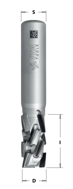 ITA TOOLS frez diamentowy Z2+2 D12 I43 L94 S12 mm / 4 spirale / pozytyw+negatyw