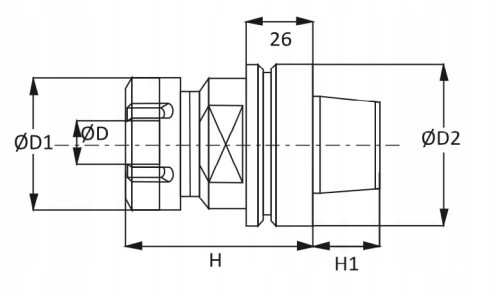 Ita Tools Uchwyt HSK63F ER32 D50 H73 Homag / SCM / Lewy