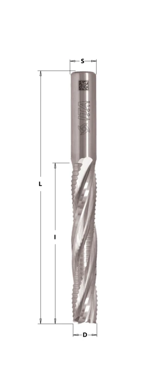ITA TOOLS frez spiralny zgrubno wykańczający do drewna / płyty / PCV Z4 D16 I42 L100 S16 mm / pozytyw
