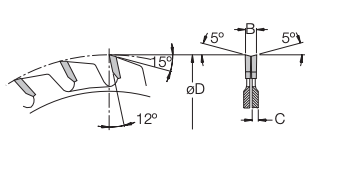 DIMAR Podcinak składany Diamentowy 125x22x12+12Z / 2.8 - 3.6 mm H4,2