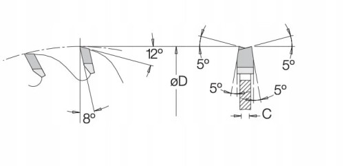 DIMAR Podcinak trapezowy 120x20x24Z / 3.1 - 4.3 mm