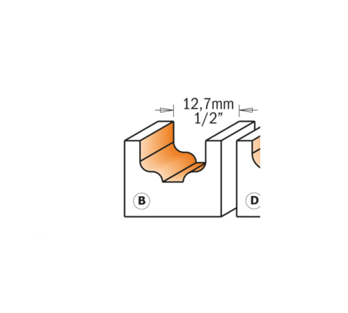 CMT Frez dekoracyjny rowkujący D12,7 R2 S8 mm