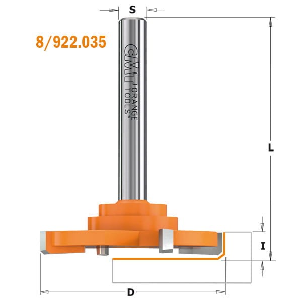 CMT Frez HM Z4 do planowania D52 I6,5  S8 mm / drewno / płyta wiórowa / MDF