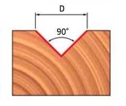 Freud frez grawerujący 90° Z1 D6 I6 L38 S8 mm / drewno / płyta wiórowa / MDF
