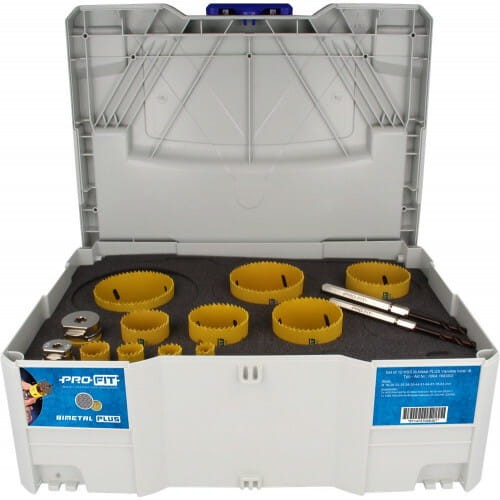 PRO-FIT Zestaw otwornic BIMETAL 12+2 szt. stal / aluminium / blacha