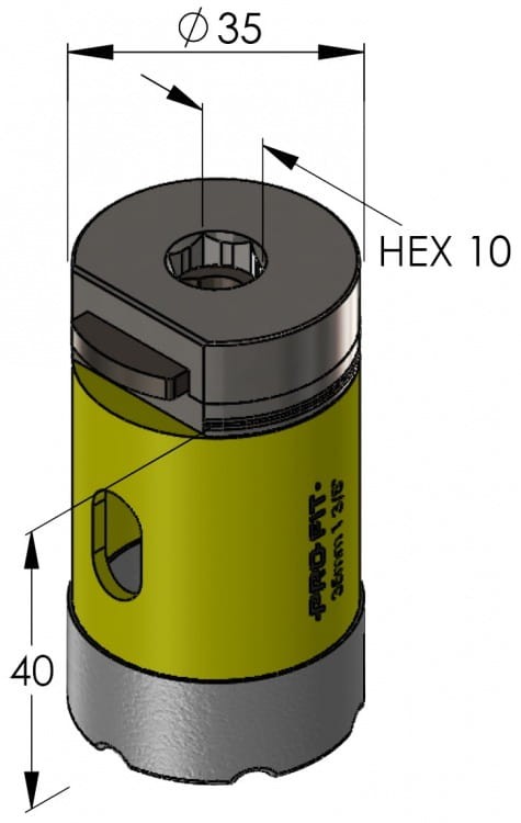 PRO-FIT Otwornica DIAMENTOWA D60 mm S10HEX  gres / marmur / granit