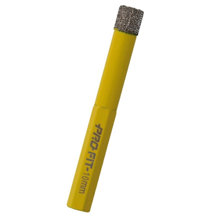 PRO-FIT Otwornica / wiertło DIAMENTOWE D10 mm S8HEX  gres / marmur / granit