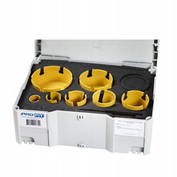 PRO-FIT Zestaw otwornic HM 7 szt. drewno / płyta / PCV