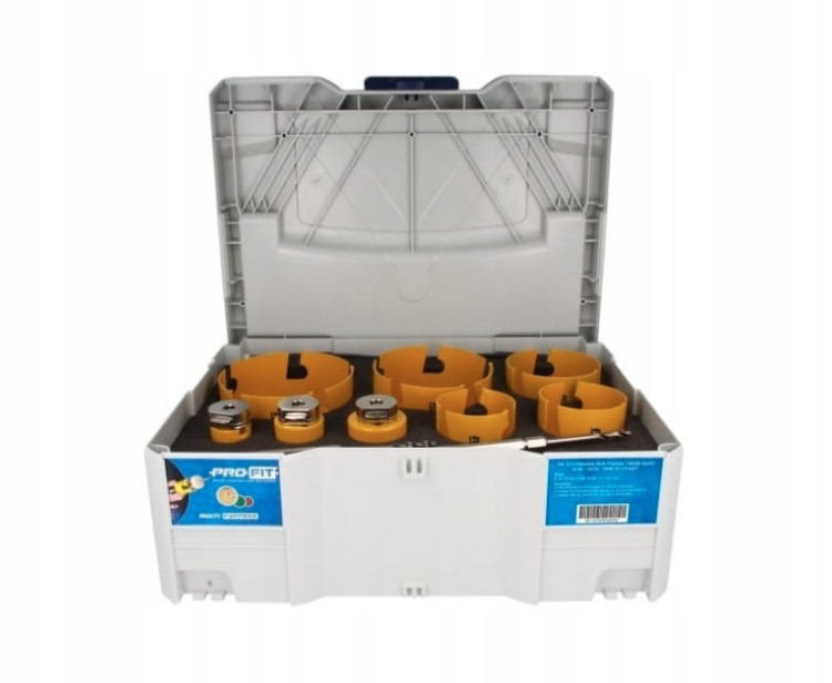 PRO-FIT Zestaw otwornic HM 9 szt. drewno / płyta / PCV