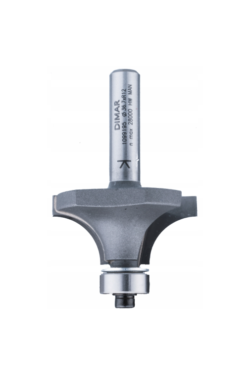 Dimar frez zaokrąglający / ćwierćwałek HM Z2 R12 D36,7 S6 mm drewno / płyta wiórowa / laminat