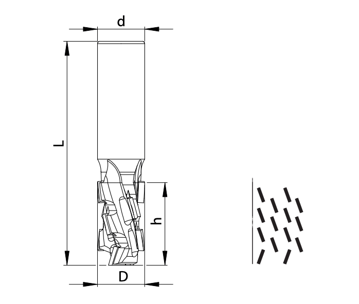 Faba frez diamentowy Z2+2 18x35x20 mm / Płyta wiórowa / MDF / HDF / standard