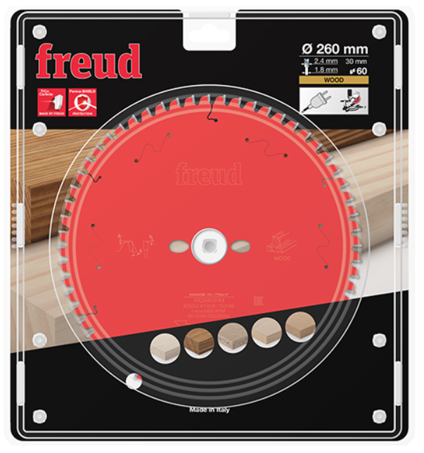 FR26W001M  FREUD Piła HM DO DREWNA / SKLEJKI 260x30x60Z / CIĘCIE POPRZECZNE