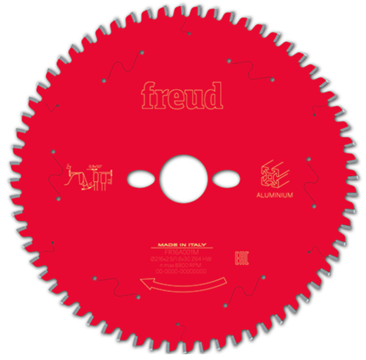 FR16A001M FREUD PIŁA HM DO ALUMINIUM 216x30x64Z / -5° Negatyw