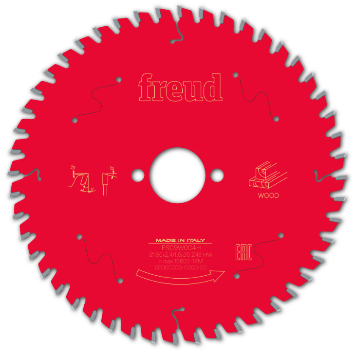 FR09W004H FREUD Piła HM DO DREWNA / SKLEJKI 180x30x48Z / CIĘCIE POPRZECZNE