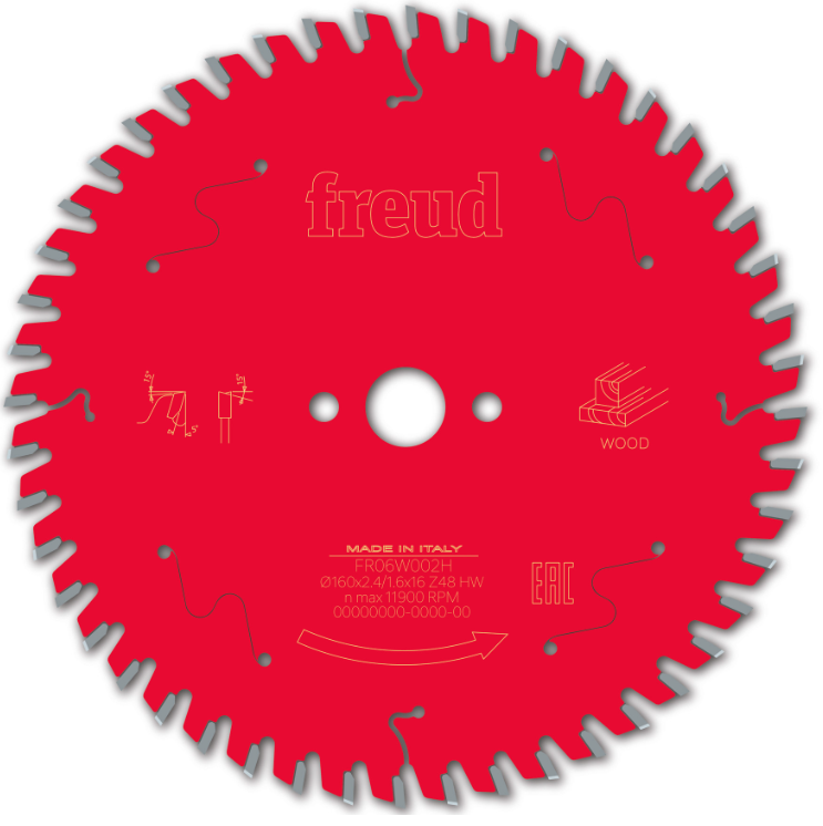 FR06W013H FREUD Piła HM DO DREWNA / SKLEJKI 160x30x48Z / CIĘCIE POPRZECZNE