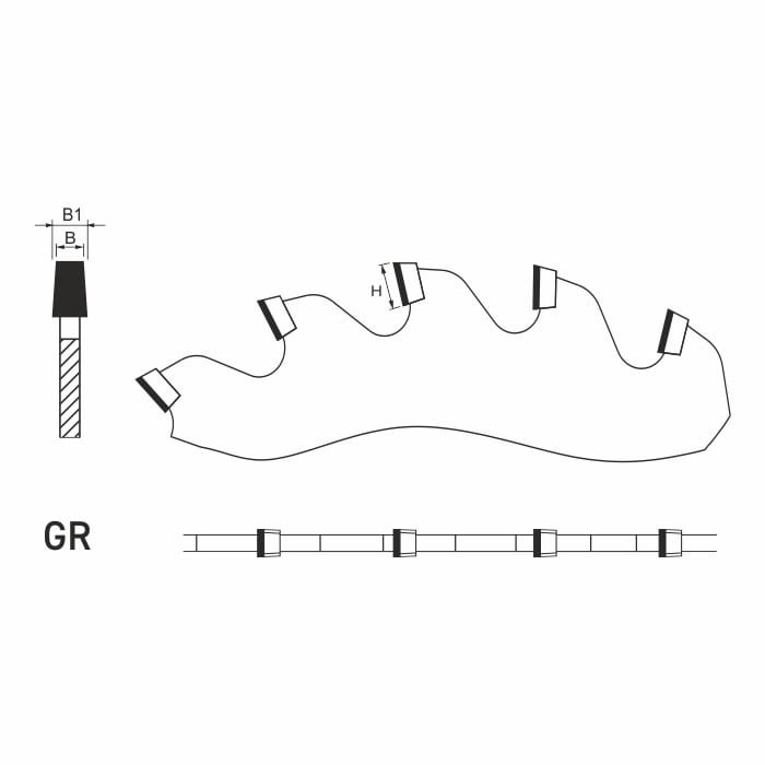 GLOBUS Podcinak diamentowy trapezowy 200x45x36Z / 4.3 - 5.3 mm H6 mm