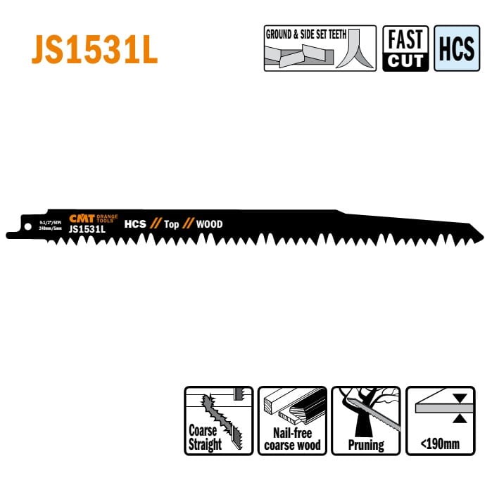 JS1531L-5 Piła szablasta L = 240 I = 220 H = 19 K = 1,50 TS =  5 / 5 szt.