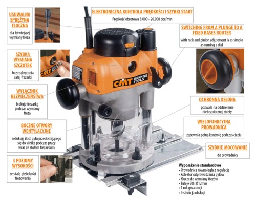 CMT7E Frezarka górnowrzecionowa 2400W