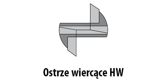 CMT Frez HM Z2+1 prosty wiercący D28 I20 L70 S8 mm