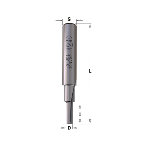 CMT Frez HM Z2+1 prosty wiercący D7 I20 L55 S8 mm