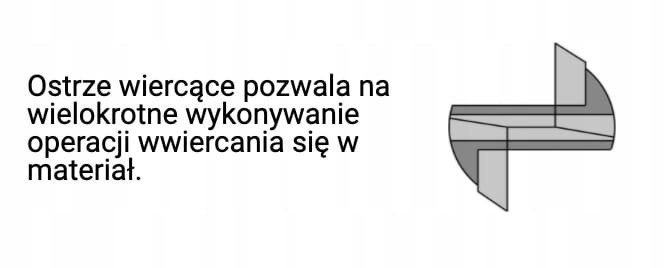 CMT Frez HM Z2+1 prosty wiercący D7 I20 L55 S8 mm