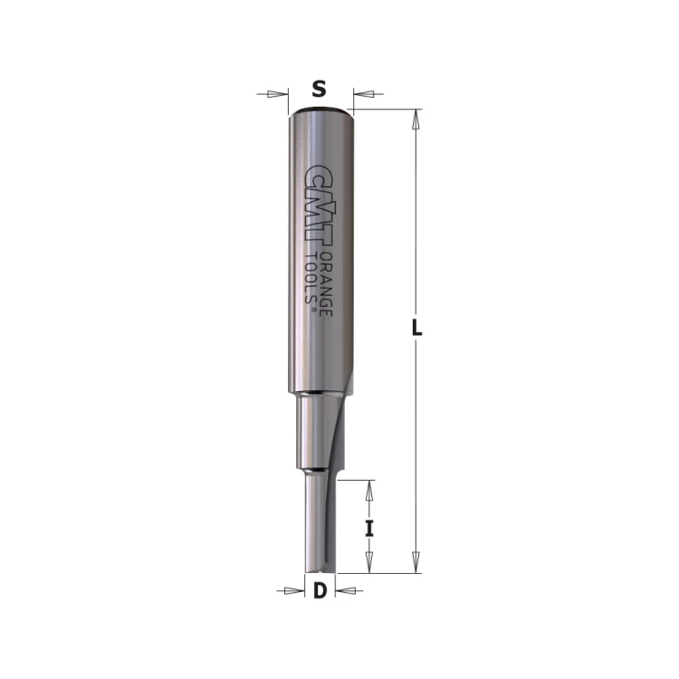 CMT Frez HM Z2+1 prosty wiercący D4 I10 L55 S8 mm
