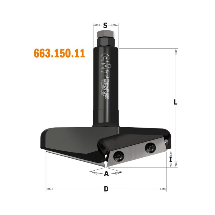 CMT Frez do rowkowania / fazowania na płytki wymienne Z2 150° D96,5 I12,4 S20 mm