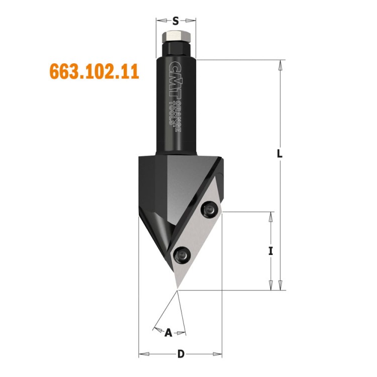 CMT Frez do rowkowania / fazowania na płytki wymienne Z1 60° D44 I38 S20 mm