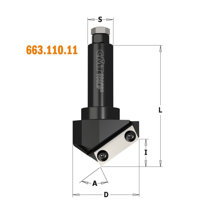 CMT Frez do rowkowania / fazowania na płytki wymienne Z1 110° D60 I21 S20 mm