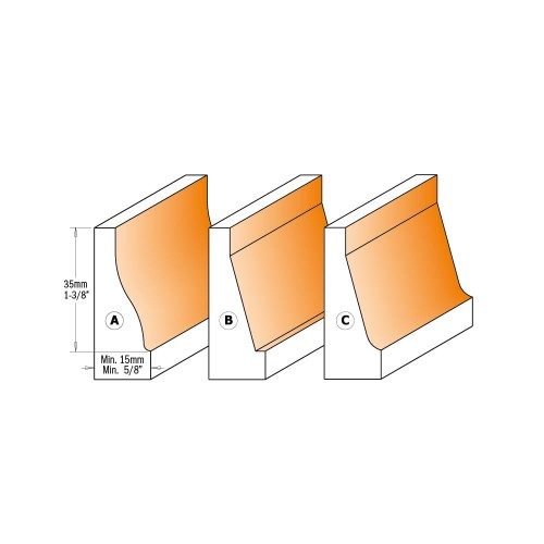 CMT Frez do płycin / frontów meblowych D38 I38 S12 mm TYP B