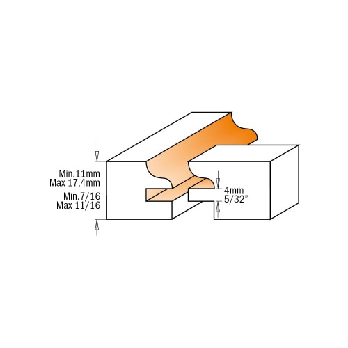 CMT Zestaw frezów do połączeń pióro-wpust S12 mm