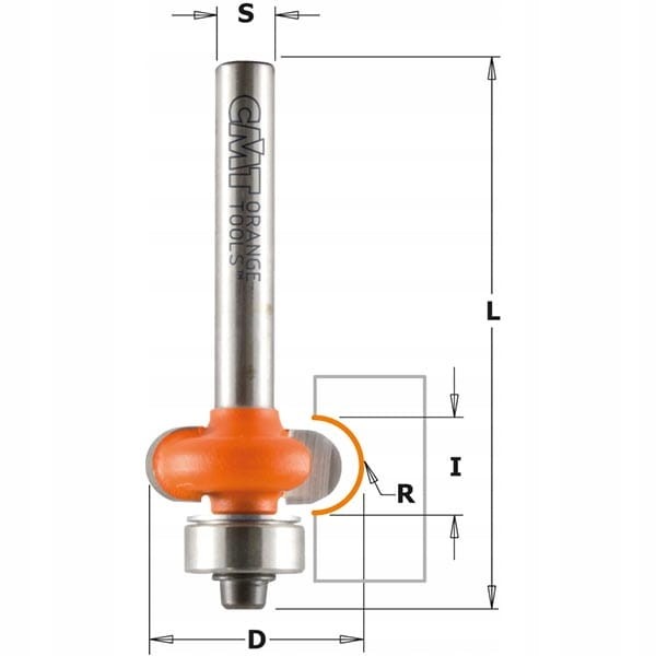 CMT Frez rowkujący kulisty z łożyskiem Z2 R3,2 D19 S6 mm