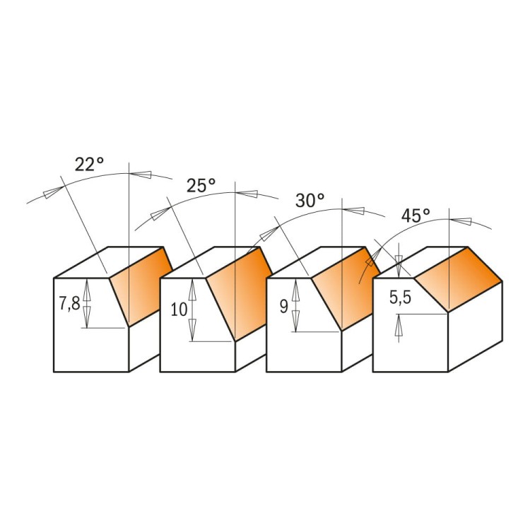 CMT Frez do fazowania / ukosowania z łożyskiem Z2 30° D26 S6 mm