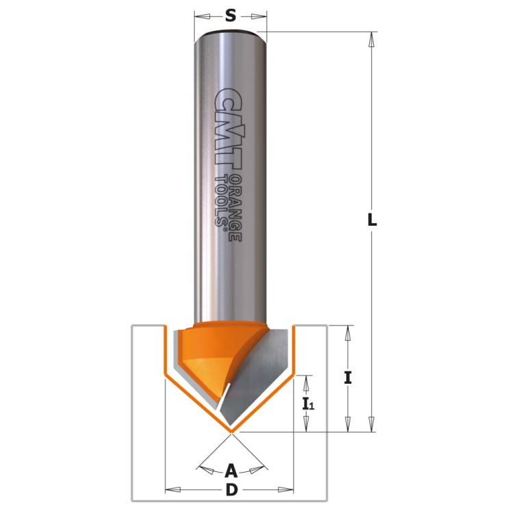 CMT Frez do grawerowania / fazowania 90° D12,7 I12,7 S6 mm