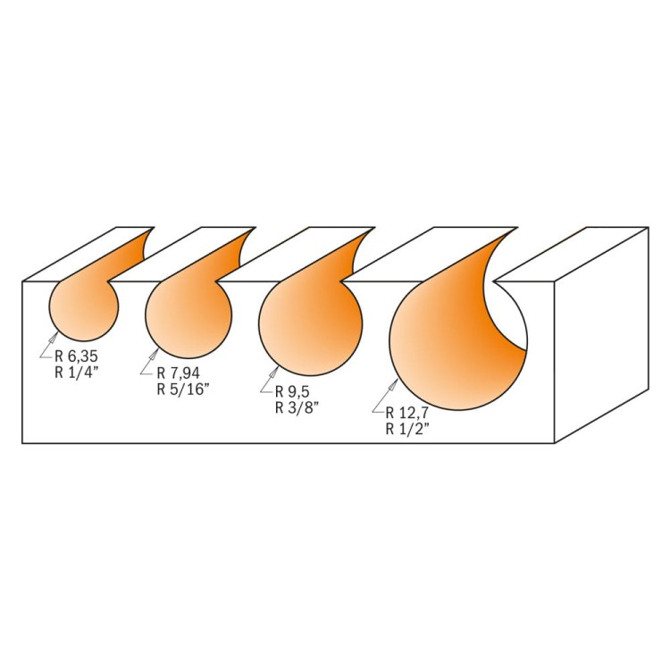 CMT Frez kulisty kula R7,94 D15,88 S8 mm