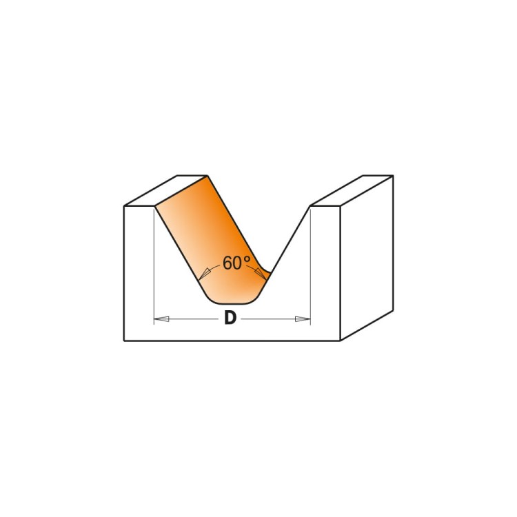 CMT Frez do grawerowania / fazowania 60° D28 I19 S12 mm