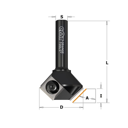 CMT Frez do fazowania z wymiennym ostrzem 45° Z2 D29 I8 S6 mm