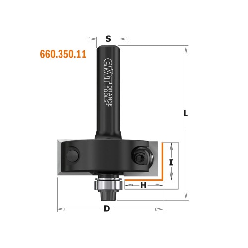 CMT Frez do wręgowania z wymiennym ostrzem Z2 D34 I12 S8 mm