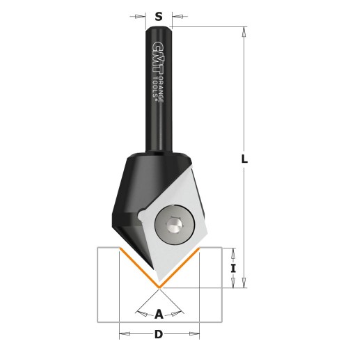 CMT frez do grawerowania na wymienne ostrze Z1 90° D23 S6,35 mm