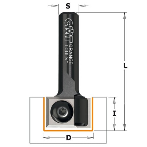 CMT Frez prosty na płytki wymienne Z2 D19 I12 S8 mm