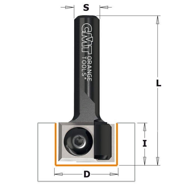 CMT Frez prosty na płytki wymienne Z2 D19 I12 S8 mm